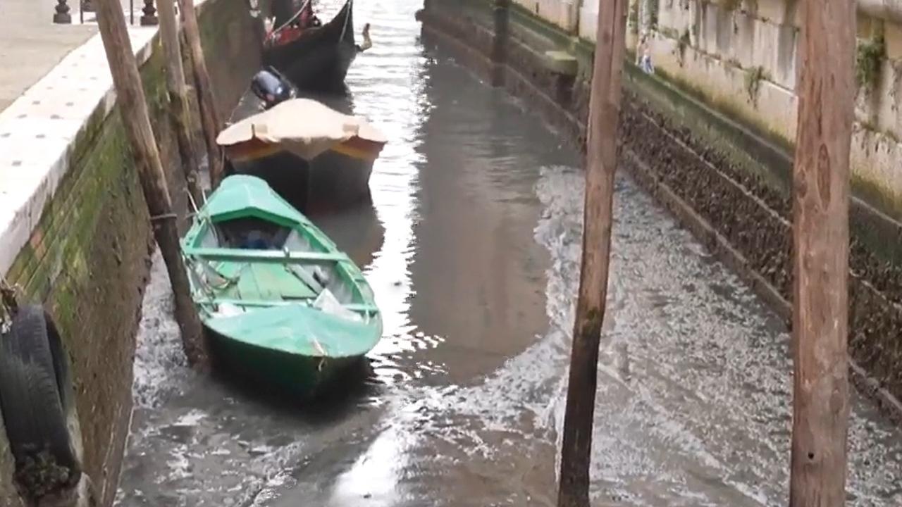 Picture shows the dry canals in Venice, Italy. Picture: Newsflash/Australscope