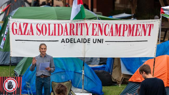 ADELAIDE, AUSTRALIA - NewsWire Photos May 16, 2024: Pro Palestine protest on the Adelaide University North Terrace campus. Picture: NCA NewsWire / Naomi Jellicoe