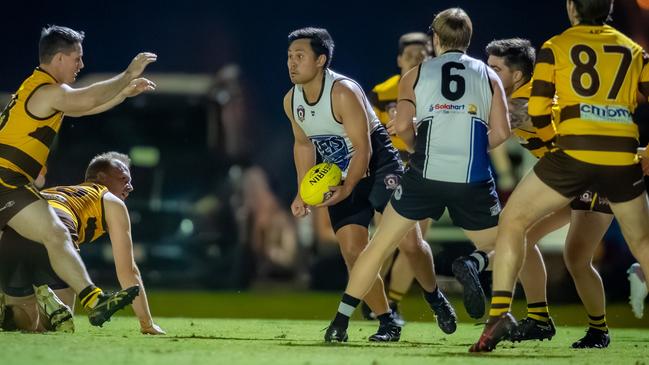 North Shore Jets player Frankie Robinson in action. Picture: Phil Bradeley sports photography.