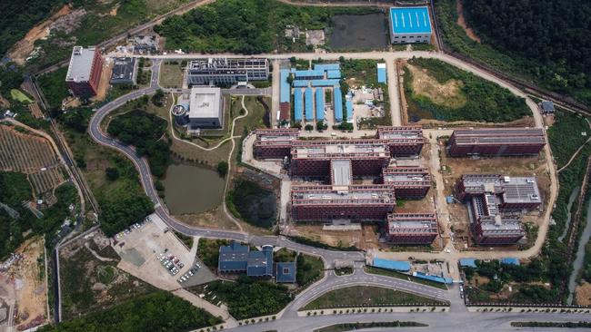 An aerial photo of the campus of the Wuhan Institute of Virology in Wuhan in China's central Hubei province.