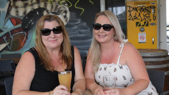 Karen Stoddard and Anna Bligh at the newly reopened One Mile Brewery. Picture: (A)manda Parkinson