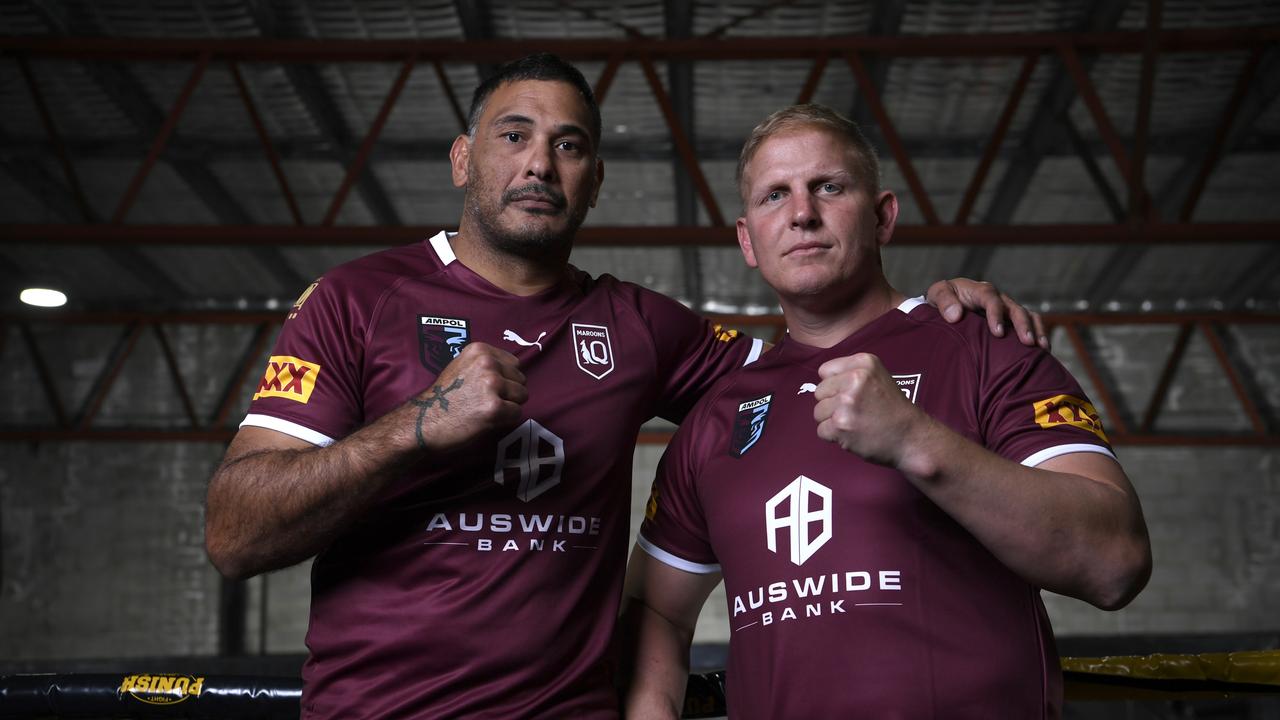 Justin Hodges (left) and Ben Hannant are joining forces in a bid to beat Gallen.