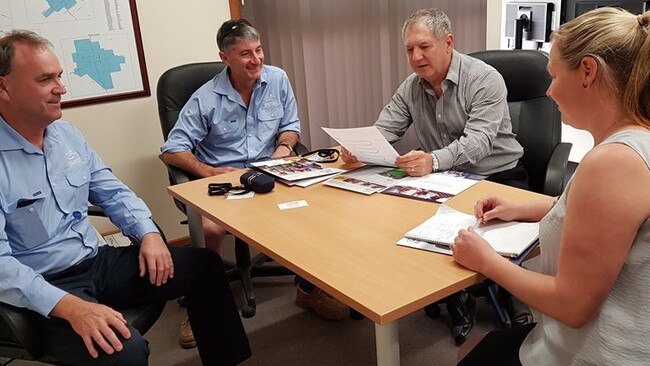 Suspended Mt Remarkable District Council senior executives Wayne Hart (second from right) and Jessie White (right) at a meeting with rural counsellors. Picture: Mt Remarkable District Council.