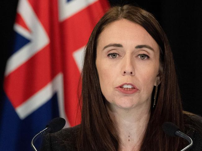 New Zealand Prime Minister Jacinda Ardern speaks to the media during her post cabinet press conference at Parliament in Wellington on March 25, 2019. - Ardern on March 25 ordered an independent judicial inquiry into the Christchurch mosque attacks, asking whether police and intelligence services could have prevented the March 15 attack. (Photo by Marty MELVILLE / AFP)