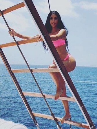 Kim Kardashina wears a Triangl bikini. Picture: Instagram