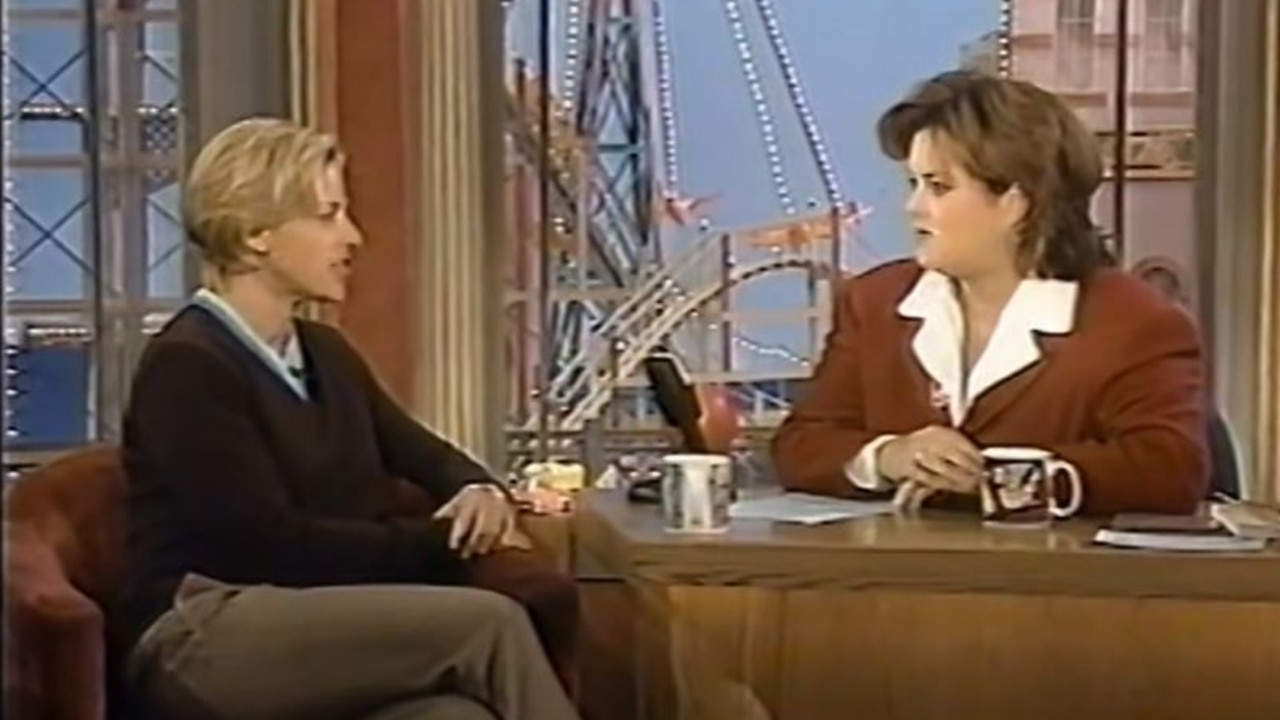 Rosie had Ellen as a guest on her talk show in 1996, to have fun with the speculation about Ellen's sexuality.