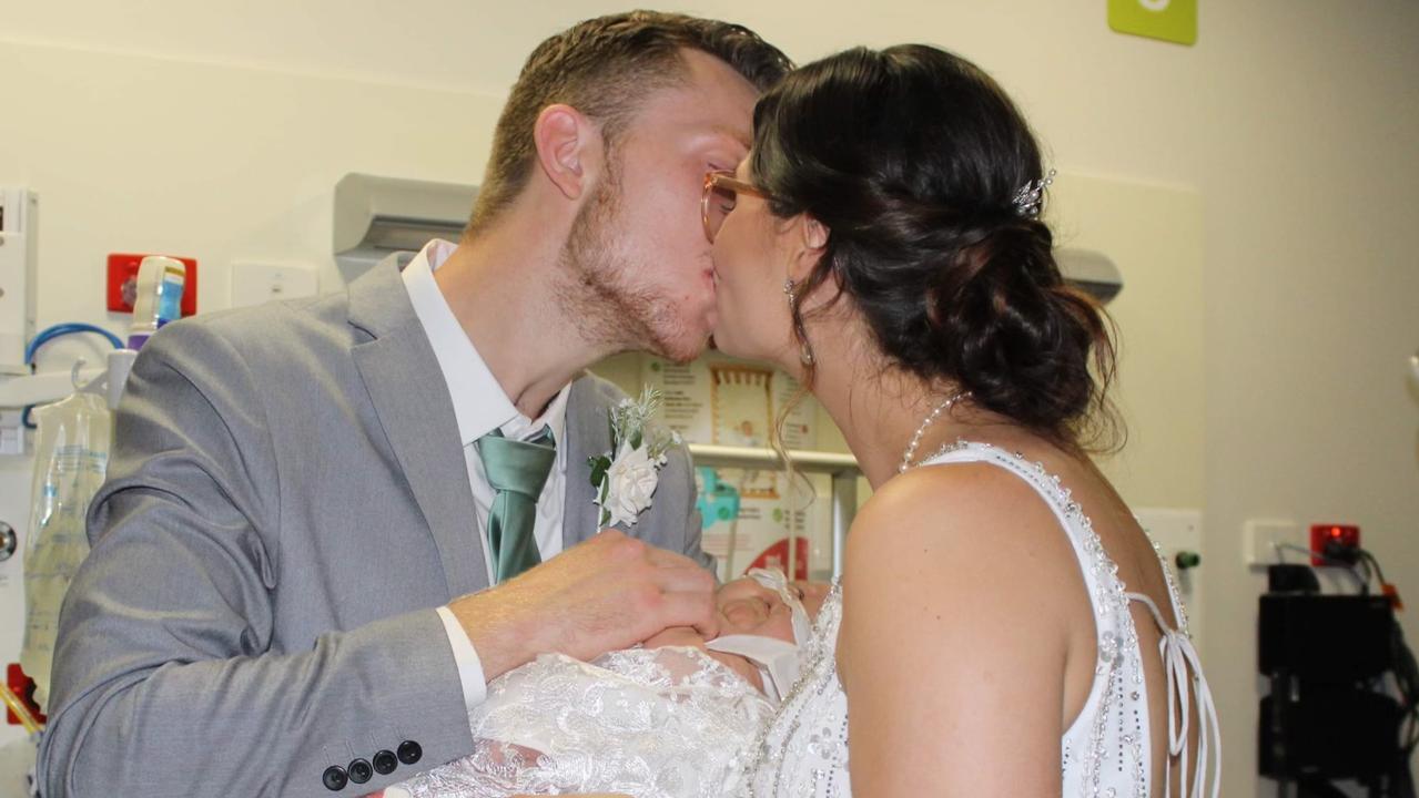 Cassidy and James Barlow in the neonatal unit with Laurelai