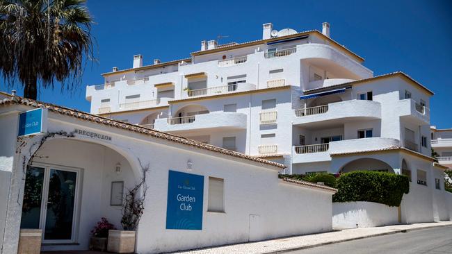 The house in Praia da Luz, Portugal, where British girl Madeleine McCann disappeared in 2007 while on holidays with her family. Picture: AFP