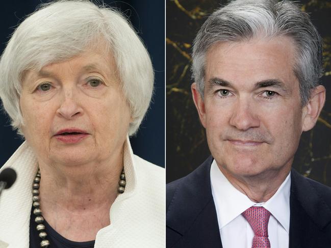 (COMBO) This combination of pictures created on October 31, 2017 shows a September 20, 2017 photograph of current Federal Reserve Chair Janet Yellen (L) in Washington, DC and a June 5, 2012 photograph courtesy the US Federal Reserve of Governor Jerome H. Powell.   US President Donald Trump is expected to announce his choice to lead the Federal Reserve on November 2, 2017, a US official said  on October 30, 2017. Trump said last week he had 