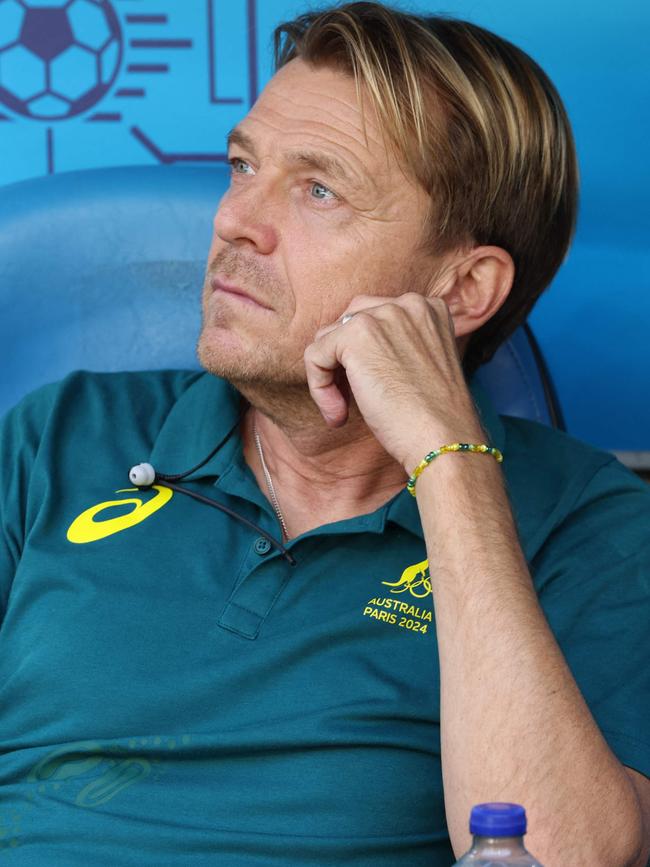 Tony Gustavsson’s final game as Matildas coach was the loss to the US. Picture: AFP