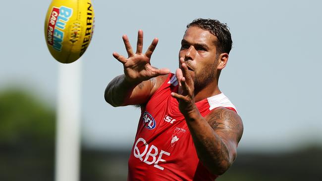 Lance Franklin’s form improved with every NAB Challenge game. Picture: Brett Costello