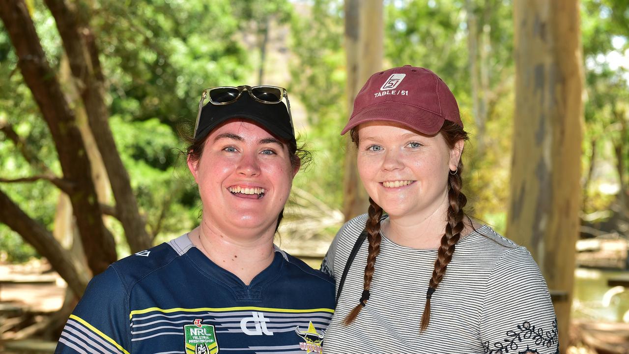 Angela Murray and Sarah Davis from Douglas, pictured at Billabong Sanctuary. Picture: Shae Beplate.