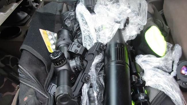 Stolen firearms found in the raid. Picture: Queensland Police Service