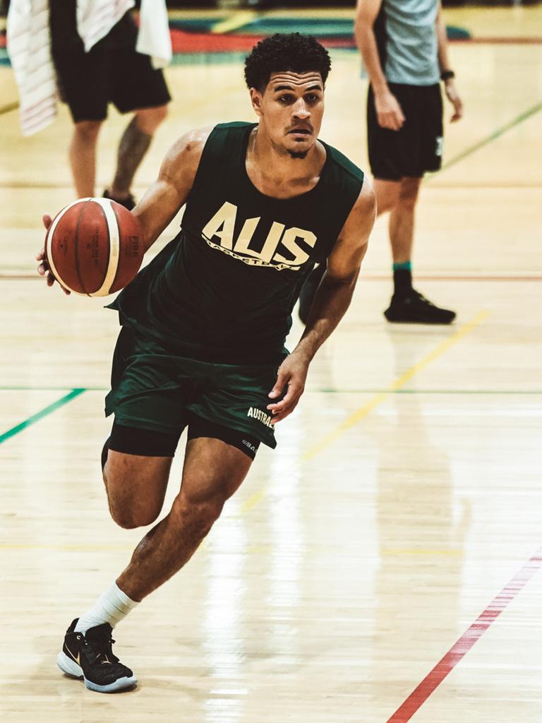 Josh Green during the Boomers selection camp in Cairns. Picture: Basketball Australia