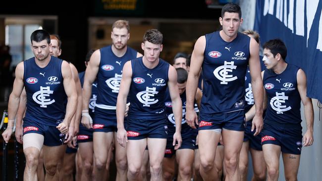 The gap between Carlton’s best and worst quarters is stark. Picture: Michael Willson/AFL Photos via Getty Images