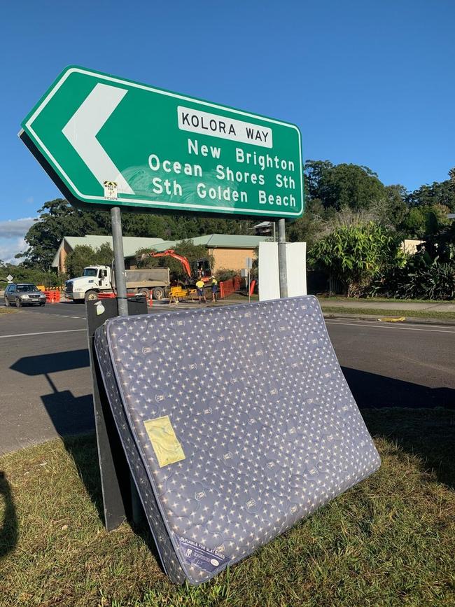 Large items which could be dropped off at the council tip for free have previously been dumped at Kolora Way in Ocean Shores, a “hotspot” for illegal dumping.