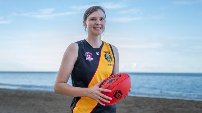 North Cairns Tigers Women’s Captain at the AFL Cairns Season Launch at Ellis Beach. Picture Emily Barker