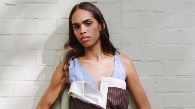 First-ever Vogue Vanguard runway show for Australian Fashion Week Model Tatyana Perry wearing Minhee Jo (Aaizel) Picture: Rob Tennent for Vogue Australia