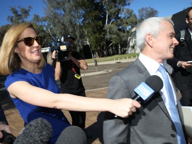 Senator Malcolm Roberts arrives at the High Court in Canberra. Picture: Gary Ramage