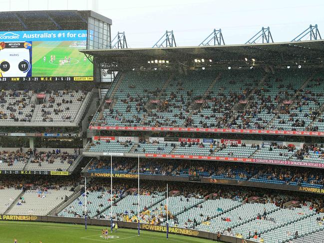 2019 AFL Football Round 15 - Hawthorn V West Coast Eagles at the MCG. A dismal crowd. Picture: Mark Stewart