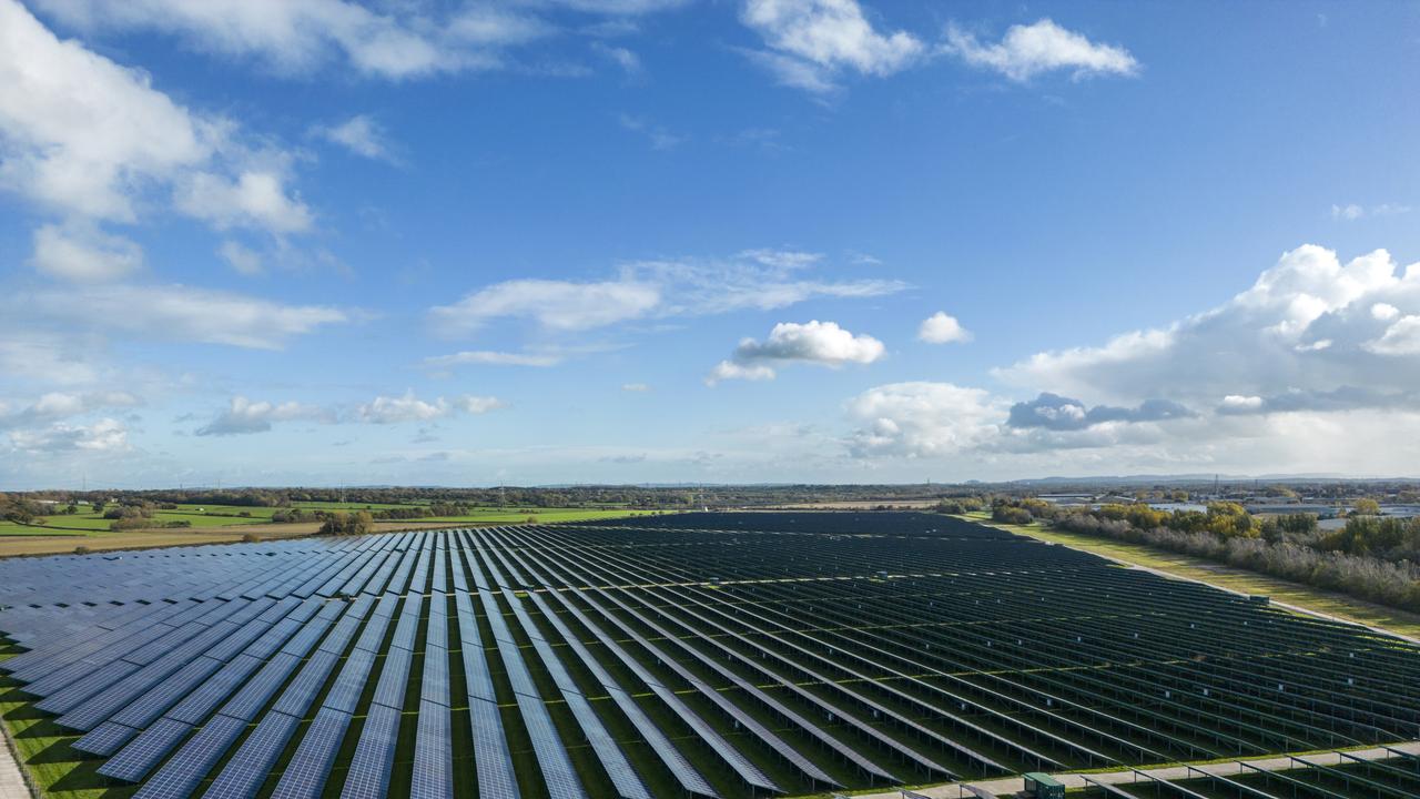 Shotwick Solar Park in Wales. The Labour government is seeking to turbocharge green energy development in the coming years to make Britain a clean energy ‘superpower’. Picture: Getty Images