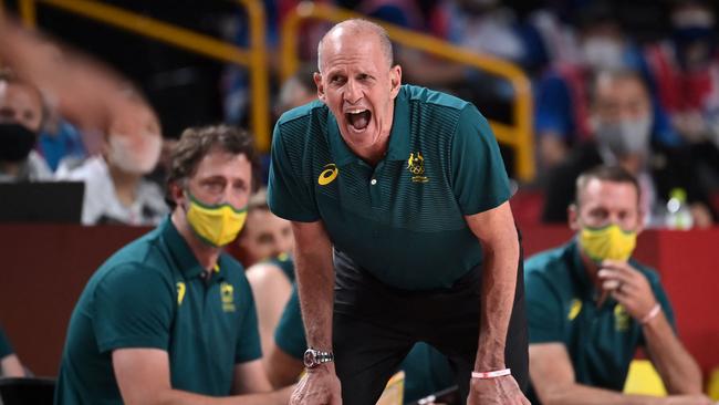 Brian Goorjian barks instructions. Picture: AFP