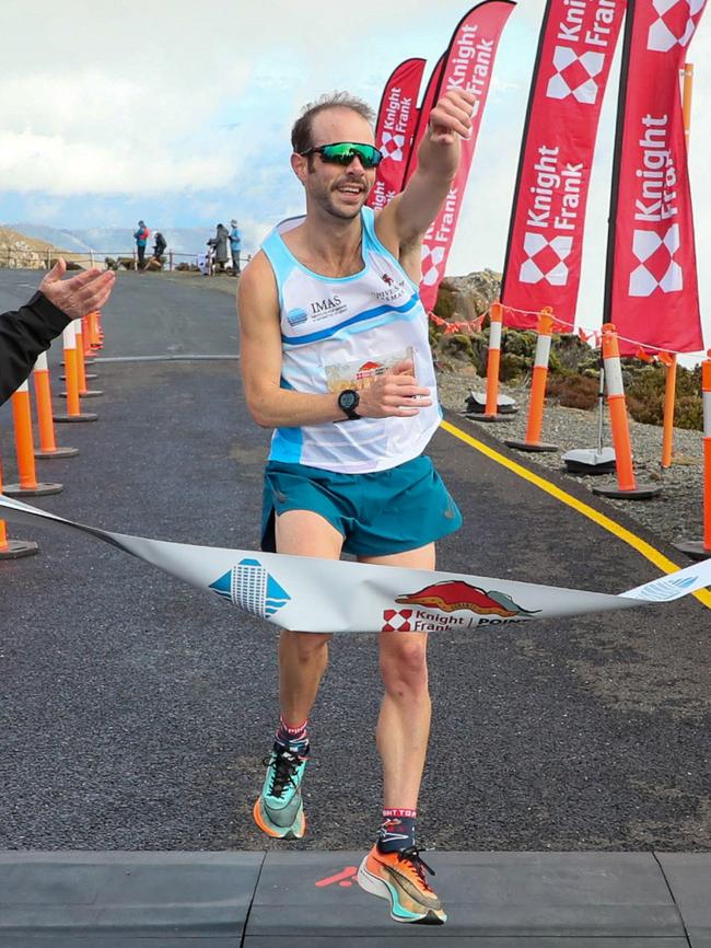 Nick Earl was the person first to cross the line. Picture: Robert Groom