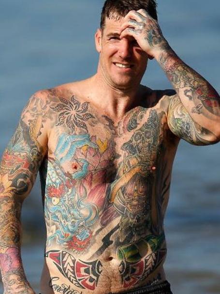 AFL star Dane Swan even convinced shock jock Steve Price to get a tattoo.  Picture:  Supplied