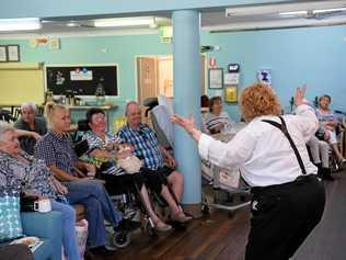 LIVE THEATRE EXPERIENCE: Z-Pac Theatre actors bring joy to residents of Tricare nursing home with their performance of Snapshots from Home. Picture: Cody Fox