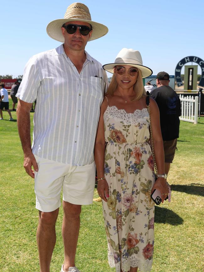 Anthony and Lyn attend the 2024 Echuca Cup races. Picture: Brendan Beckett