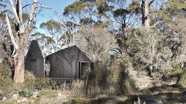 An artist’s impression of the proposed Lake Malbena eco-tourism standing camp. Picture: CUMULUS STUDIO