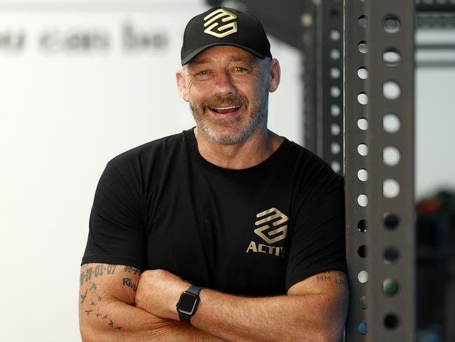 DAILY TELEGRAPH DECEMBER 4, 2024. Former NRL player Mark Geyer's first interview since being sacked from the Triple M breakfast radio show, pictured at the family's gym in Penrith. Picture: Jonathan Ng