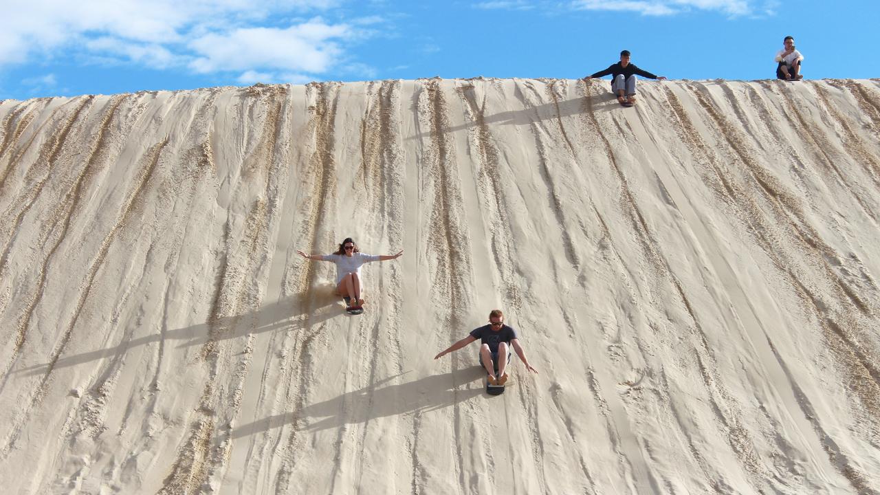 A tourist who died after being run over by a bus while sandboarding down a New Zealand sand dune Picture: Supplied