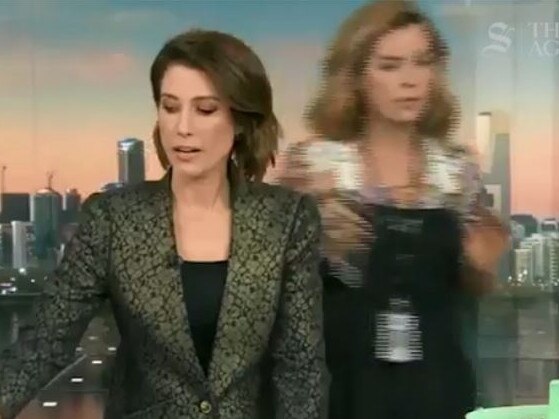 Hmmm... Don't think the makeup artist is supposed to be in the shot. Picture: ABC