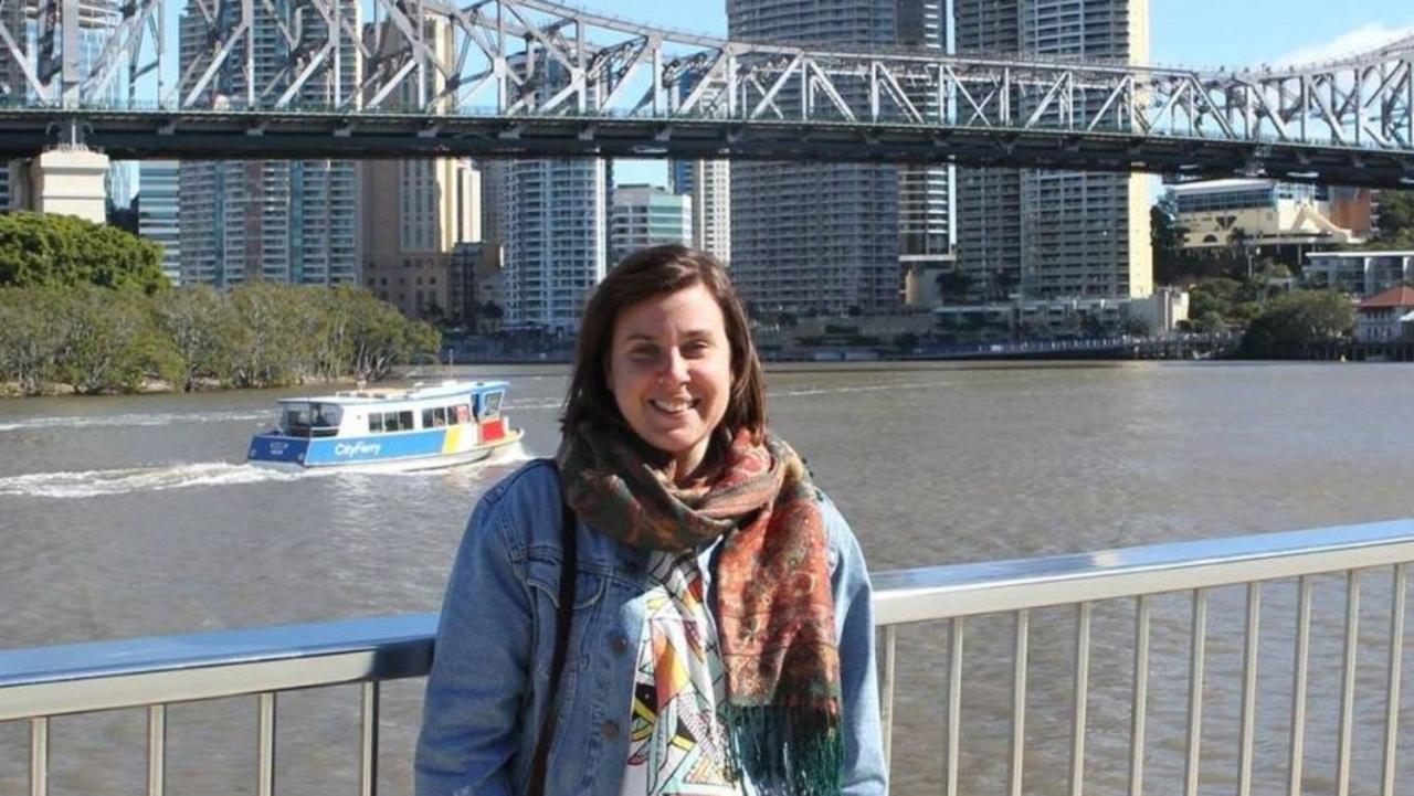 Italian au pair Michela Marchisio in front of Brisbane's Story Bridge.