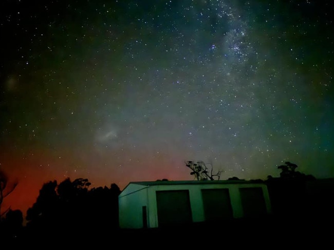 Victoria's latest aurora as seen in Latrobe Valley. Picture: Rowan Hubbard/Victorian Storm Chasers.