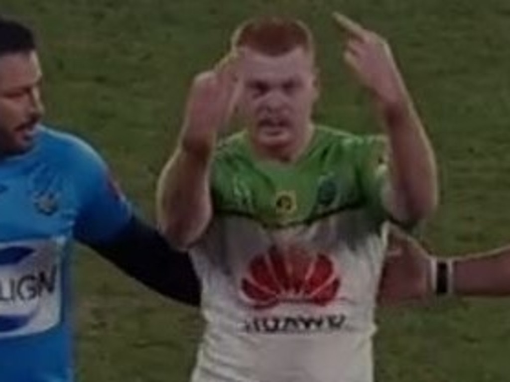 Corey Horsburgh flips the bird.