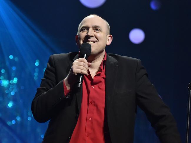 Tim Vine provided some zany antics at the 2019 Melbourne International Comedy Festival Opening Night Comedy Allstars Supershow. Picture: Jim Lee