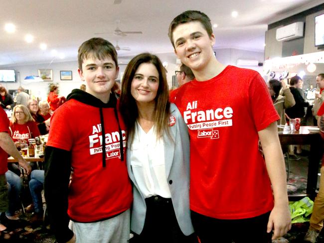 Ali France with sons Zac and Henry in May 2022, just months before Henry’s diagnosis. Picture: Steve Pohlner