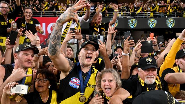 The footy is no longer a pleasant family outing after the latest Covid outbreak. Picture: Bradley Kanaris/AFL Photos