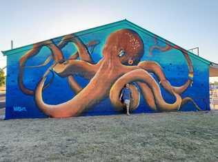 WORK OF ART: Brisbane artist Dan Krause designed and painted this unique mural for Wet Dreams Aquatics at Hatton Vale. Picture: Contributed