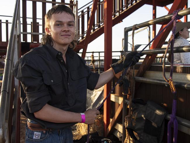 Mikey Young at the sold-out 50th iteration of the Noonamah Tavern and Rodeo. Picture: Pema Tamang Pakhrin
