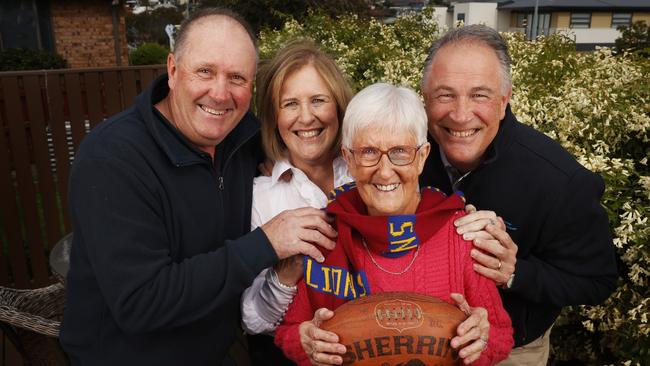 Brother Grant, sister Anne-Maree, mum Beth and brother David. The Fagan's in Hobart ahead of Chris Fagan coaching the Brisbane Lions in the AFL grand final. Picture: Nikki Davis-Jones