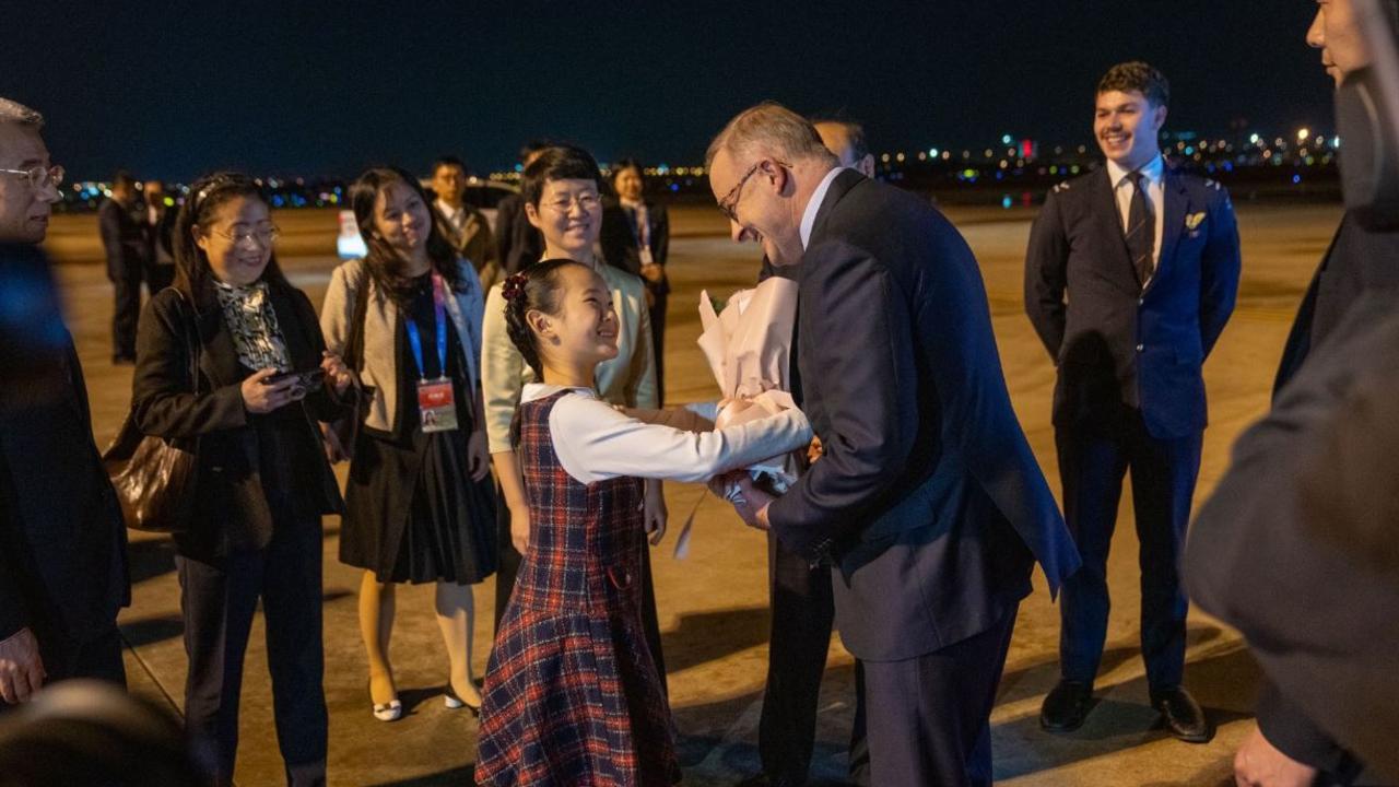 Prime Minister Anthony Albanese is welcomed to China. Picture: Twitter