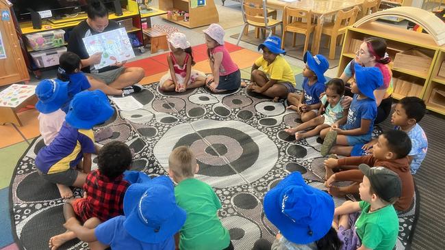 Linda Maretu from Qld Health hosts a Good Start for Life session at C&amp;K Balaclava in Mooroobool and teaches children about nutritional food from South Sea islander cultures. Picture: Supplied