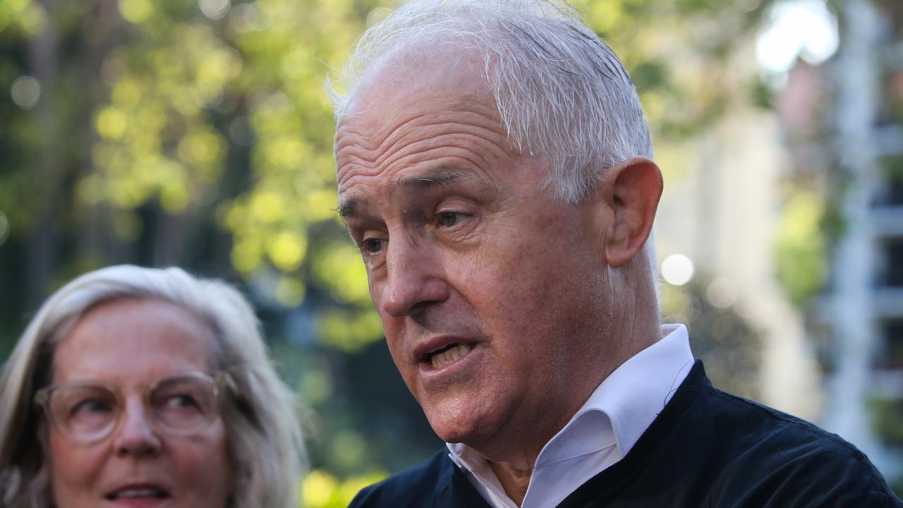 Former prime minister Malcolm Turnbull has defended Anthony Albanese for not going to Israel. Picture: NCA NewsWire/ Gaye Gerard