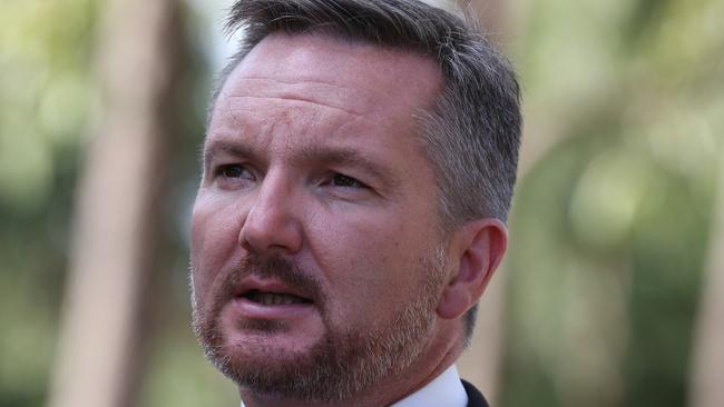 Shadow Treasurer Chris Bowen speaking at a press conference last month. Picture: Jane Dempster/The Australian.