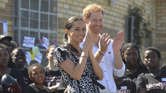 Prince Harry and Meghan’s tour of South Africa has been overshadowed by their ‘war’ on the British press. Picture: Courtney Africa/Pool via AP