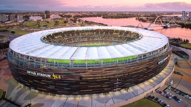 The officer was allegedly attacked outside Optus Stadium on Perth.