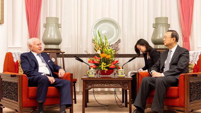 John Howard meets senior Chinese official Yang Jiechi in Beijing. Picture: Supplied